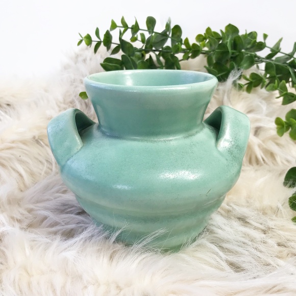 Other - Ceramic Pottery Vase Blue Green Small